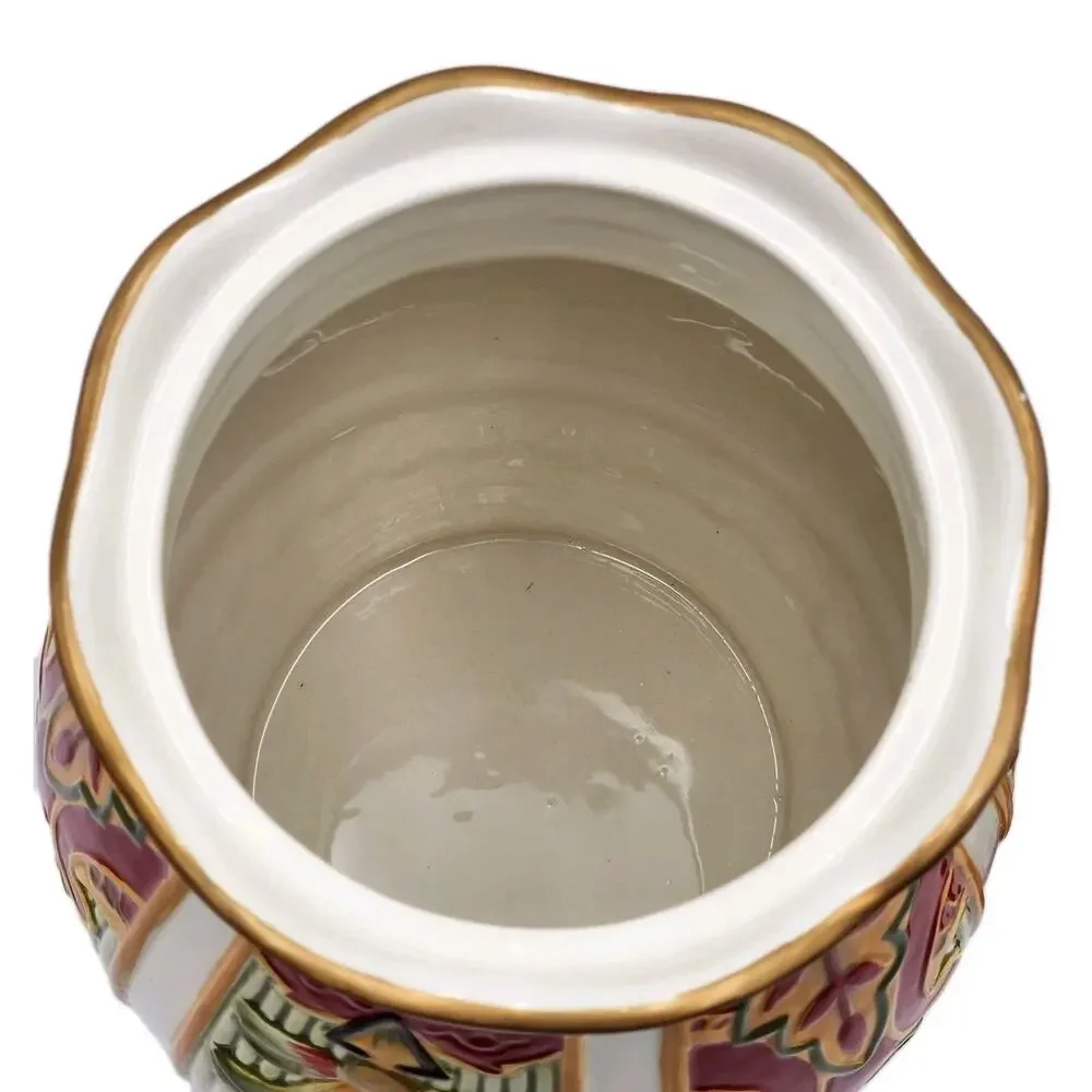 Fitz and Floyd Damask Holiday Cookie Jar LIMITED EDITION 10.5